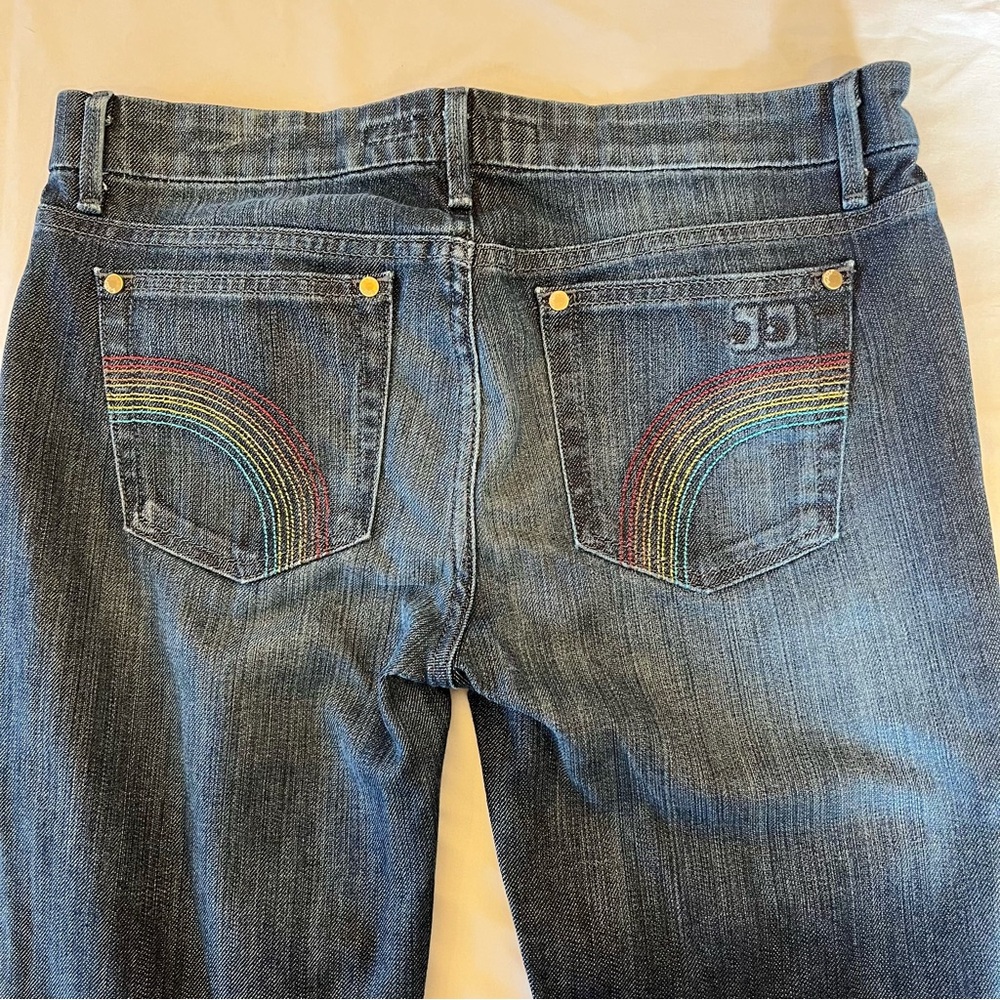 Joe’s Jeans The Provocateur Denim Rainbow Embroidered Boot Cut Size 29 EUC